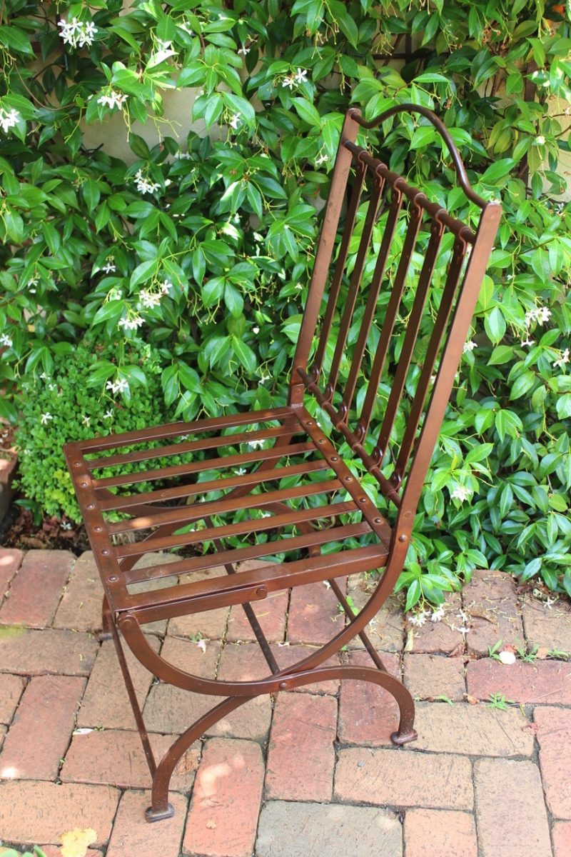 wrought iron garden chair & star jasmine