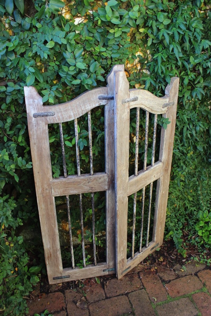Wooden gate with creeping fig