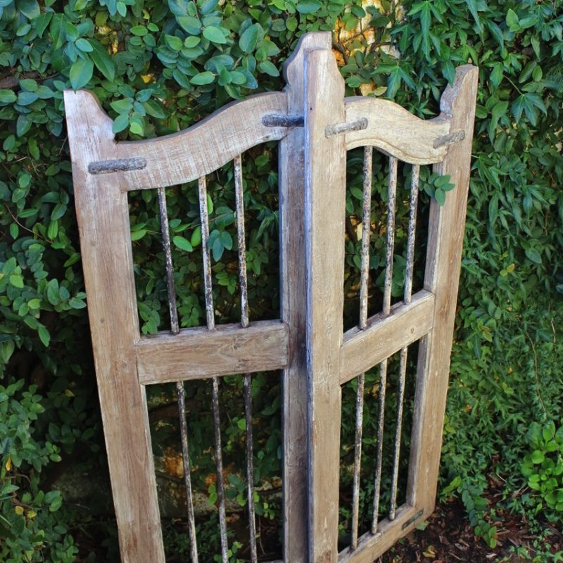 Wooden gate with creeping fig