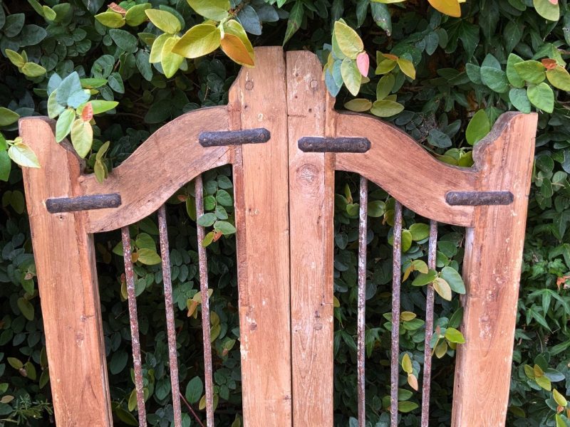 timber gate with metalwork