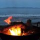 A fire pit on the beach at Walkerville