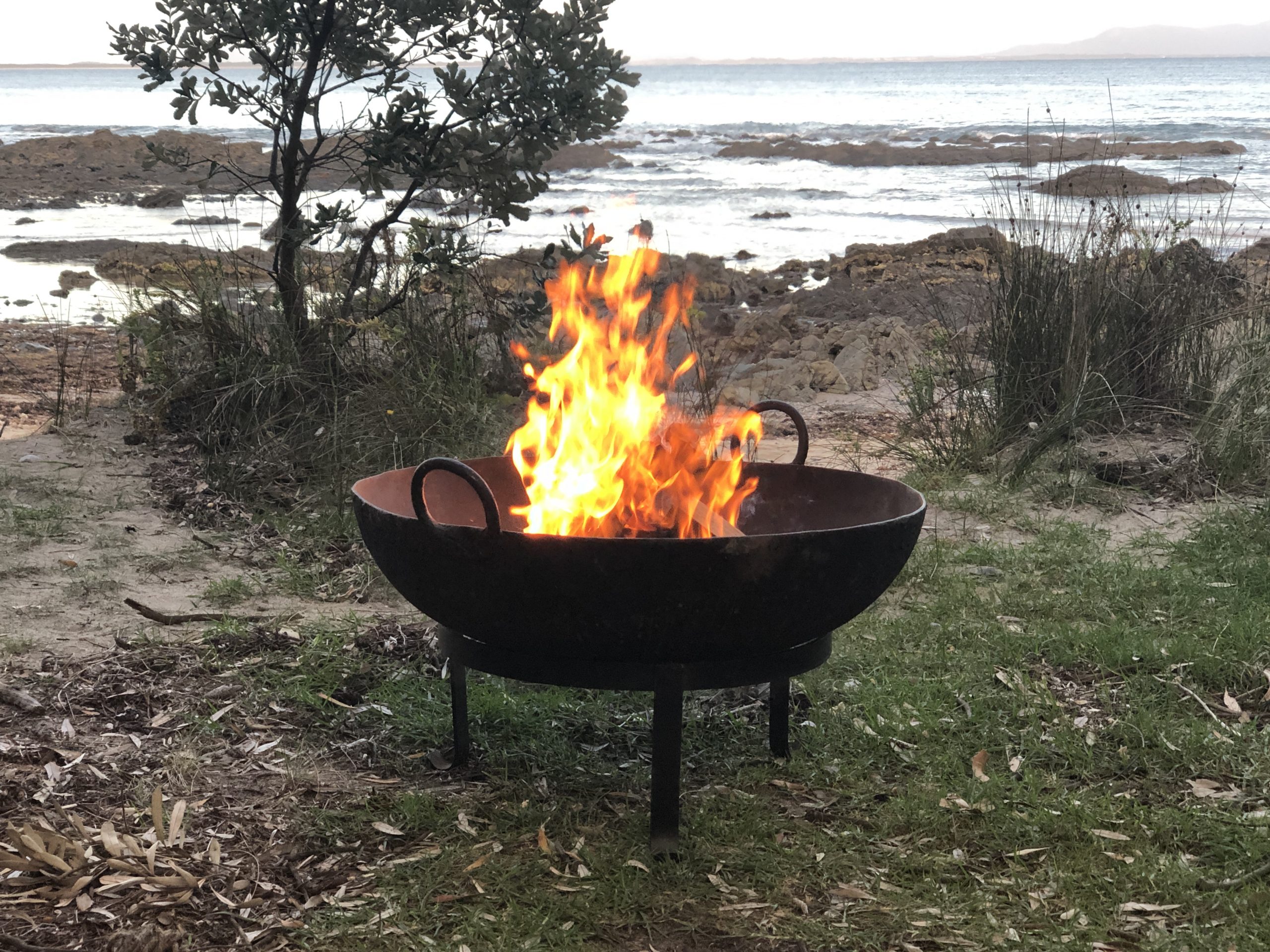 Indian fire pit by the beach
