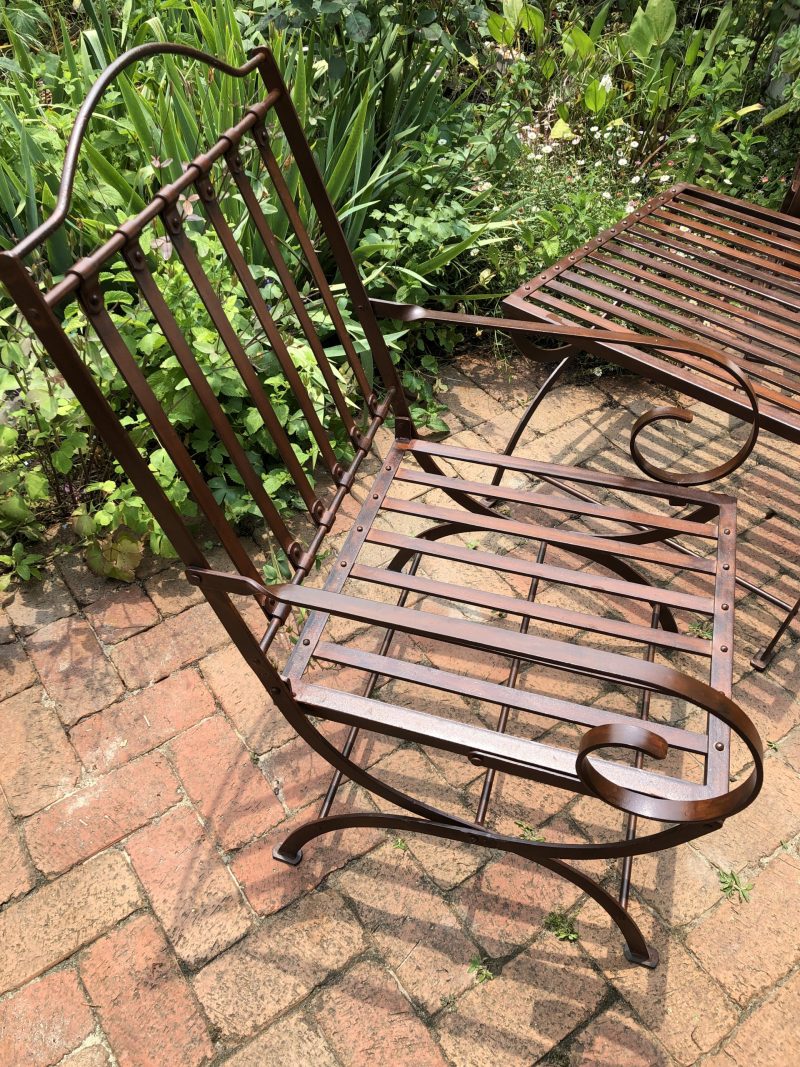 Wrought iron chair on a patio