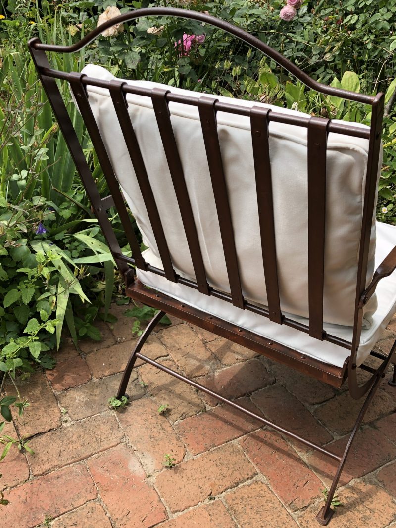wrought iron chair back view