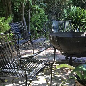 Chairs around a fire pit