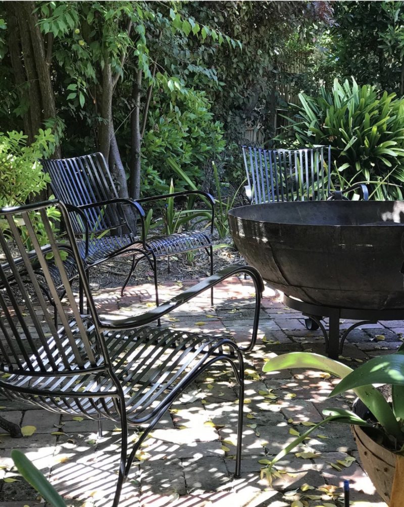 Chairs around a fire pit