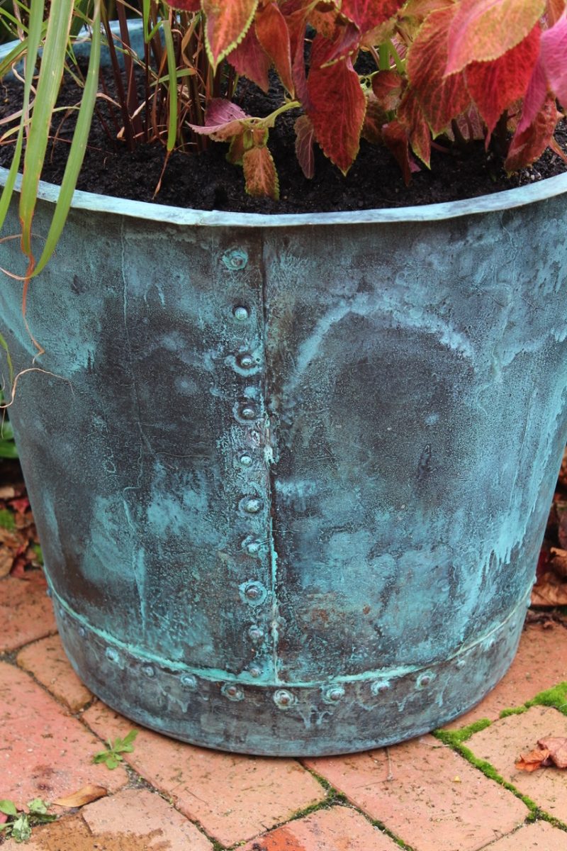 Copper Planter With Rivets