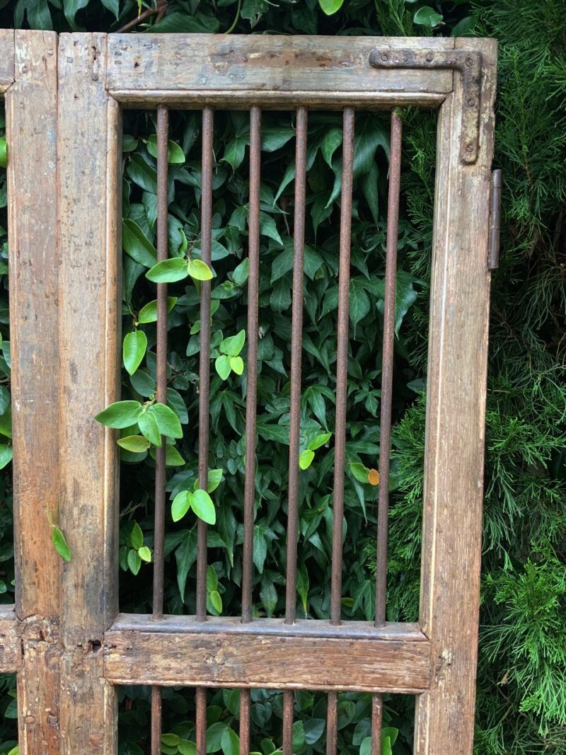 Iron work on timber gate